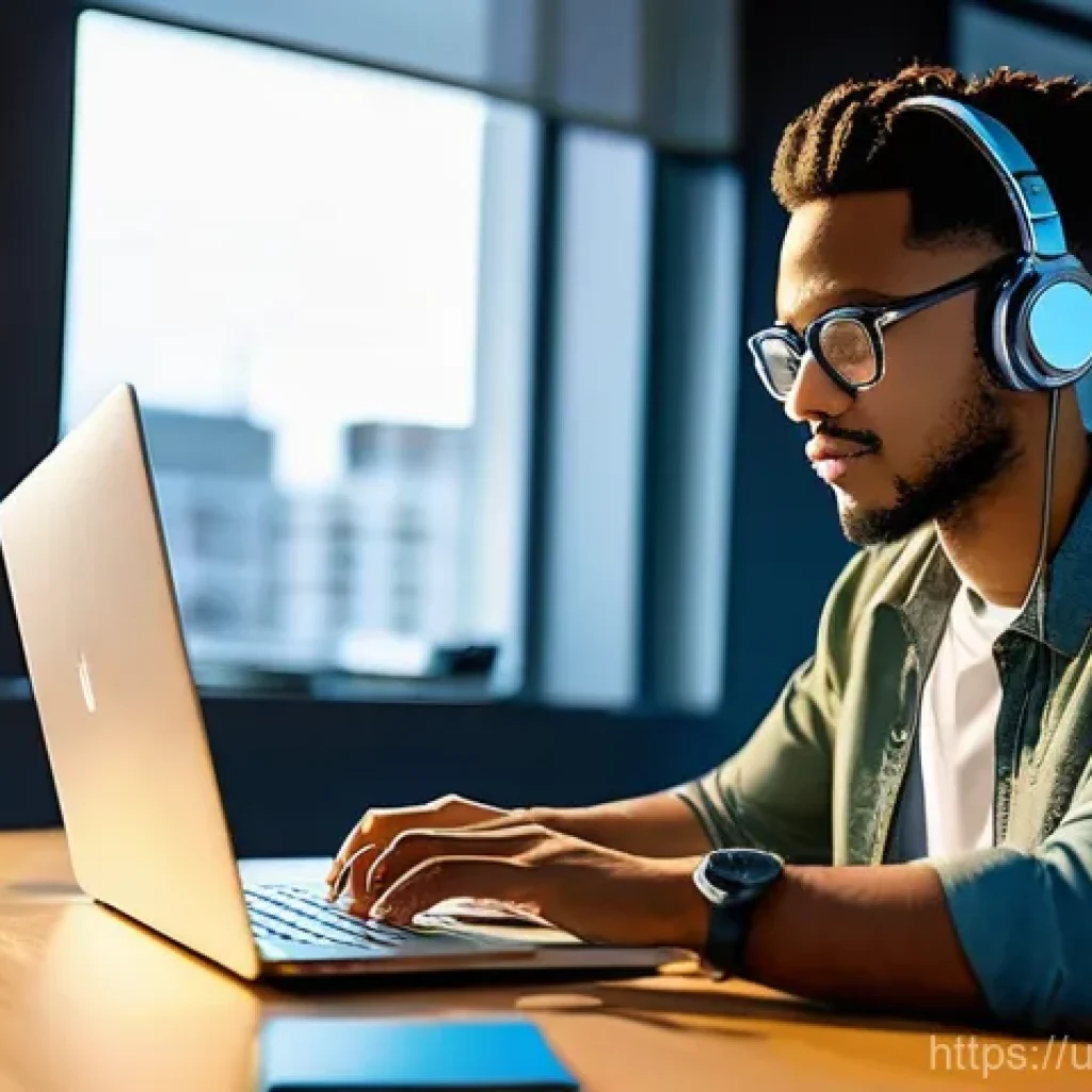 뇌파 조절과 생리적 반응의 관계 - **Prompt: Focused Productivity with Beta Waves**
An energetic young professional, perhaps a stud...