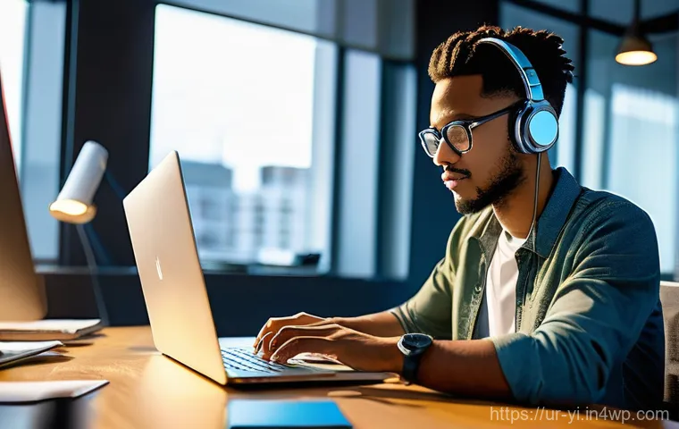 뇌파 조절과 생리적 반응의 관계 - **Prompt: Focused Productivity with Beta Waves**
An energetic young professional, perhaps a stud...